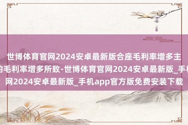 世博体育官网2024安卓最新版合座毛利率增多主要由于提供金融业务的毛利率增多所致-世博体育官网2024安卓最新版_手机app官方版免费安装下载