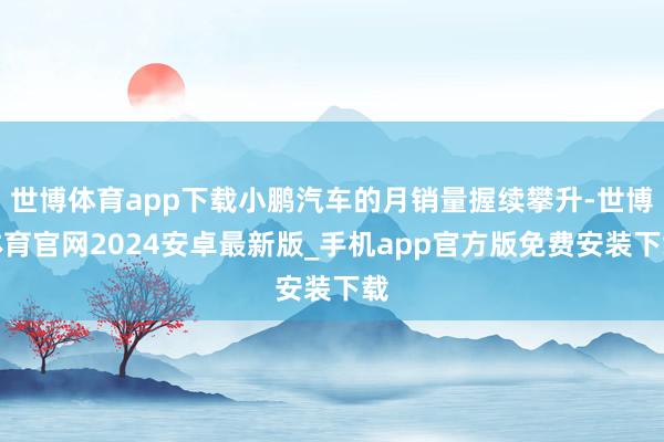 世博体育app下载小鹏汽车的月销量握续攀升-世博体育官网2024安卓最新版_手机app官方版免费安装下载