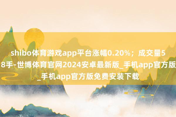 shibo体育游戏app平台涨幅0.20%；成交量5975手增多518手-世博体育官网2024安卓最新版_手机app官方版免费安装下载
