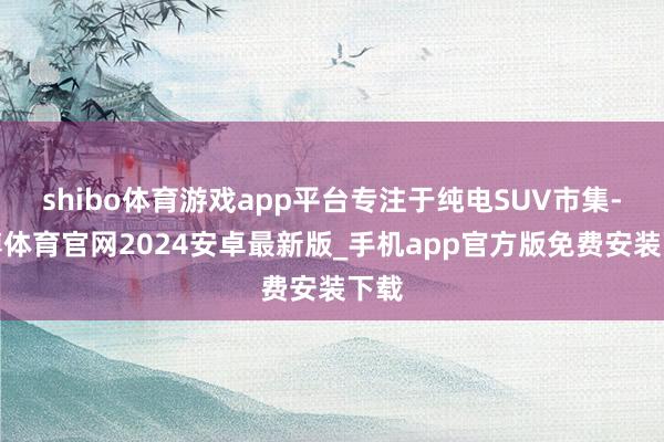 shibo体育游戏app平台专注于纯电SUV市集-世博体育官网2024安卓最新版_手机app官方版免费安装下载