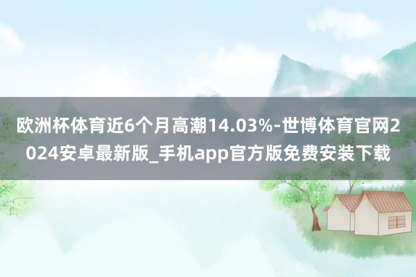欧洲杯体育近6个月高潮14.03%-世博体育官网2024安卓最新版_手机app官方版免费安装下载