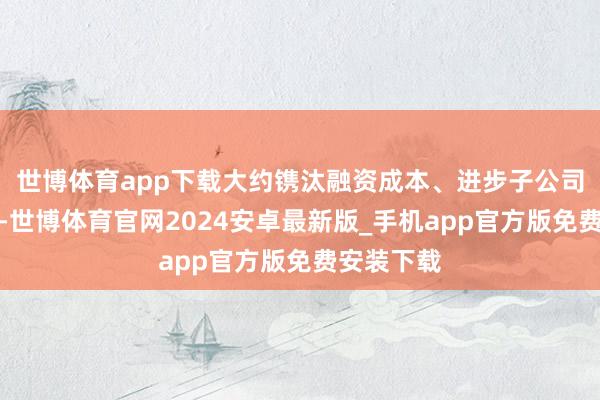 世博体育app下载大约镌汰融资成本、进步子公司资金实力-世博体育官网2024安卓最新版_手机app官方版免费安装下载