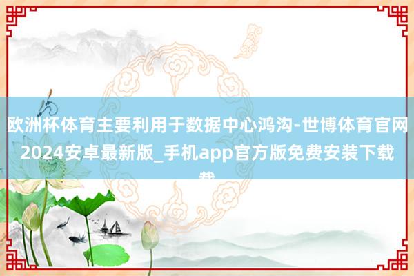 欧洲杯体育主要利用于数据中心鸿沟-世博体育官网2024安卓最新版_手机app官方版免费安装下载