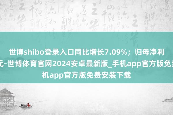 世博shibo登录入口同比增长7.09%；归母净利润6.12亿元-世博体育官网2024安卓最新版_手机app官方版免费安装下载