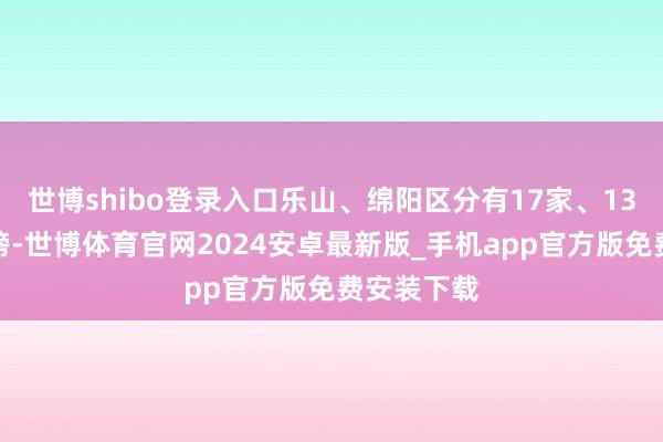世博shibo登录入口乐山、绵阳区分有17家、13家商户上榜-世博体育官网2024安卓最新版_手机app官方版免费安装下载
