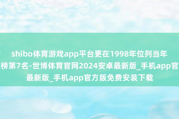 shibo体育游戏app平台更在1998年位列当年北好意思票房名次榜第7名-世博体育官网2024安卓最新版_手机app官方版免费安装下载