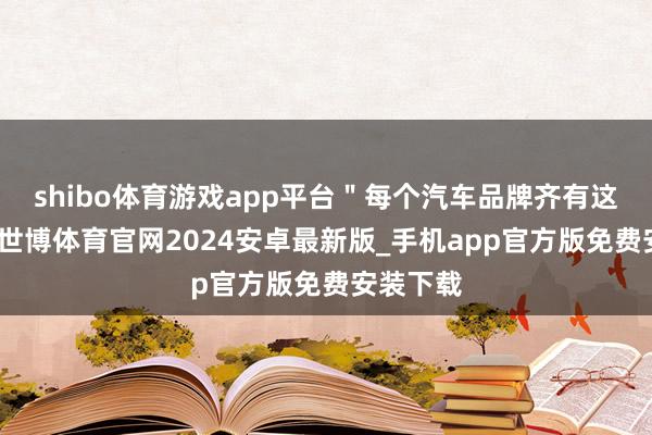 shibo体育游戏app平台＂每个汽车品牌齐有这个条目-世博体育官网2024安卓最新版_手机app官方版免费安装下载