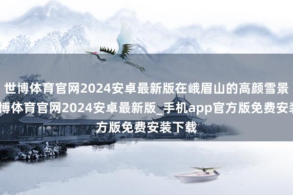 世博体育官网2024安卓最新版在峨眉山的高颜雪景中-世博体育官网2024安卓最新版_手机app官方版免费安装下载