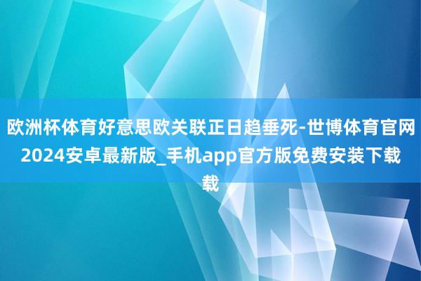 欧洲杯体育好意思欧关联正日趋垂死-世博体育官网2024安卓最新版_手机app官方版免费安装下载