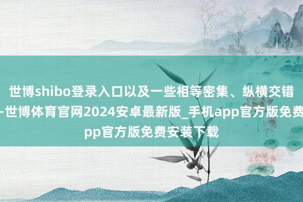世博shibo登录入口以及一些相等密集、纵横交错的说念路-世博体育官网2024安卓最新版_手机app官方版免费安装下载