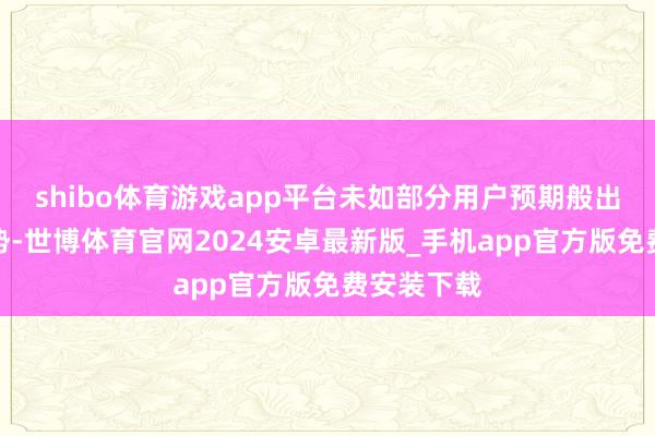 shibo体育游戏app平台未如部分用户预期般出现火热走势-世博体育官网2024安卓最新版_手机app官方版免费安装下载