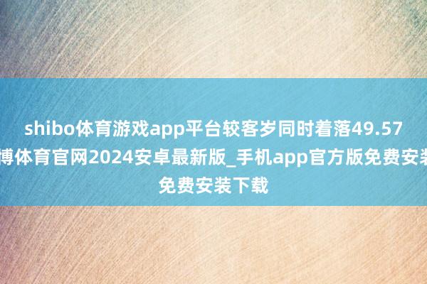 shibo体育游戏app平台较客岁同时着落49.57%-世博体育官网2024安卓最新版_手机app官方版免费安装下载